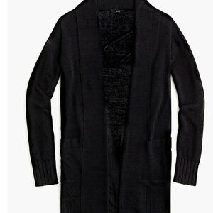 J Crew Open Cardigan Sweater in Linen Blend — Women’s Size Medium | Black
